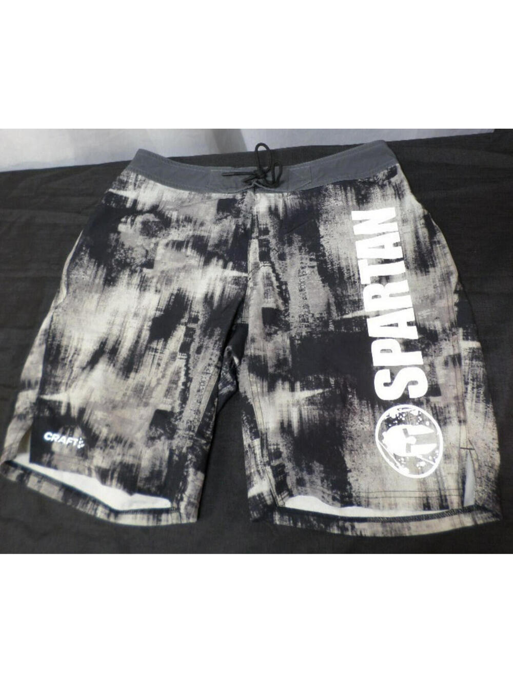 DESIGNER CRAFT SPARTAN ELASTIC WAISTBAND DRAWSTRING GRAY SHORTS MENS SIZE LARGE